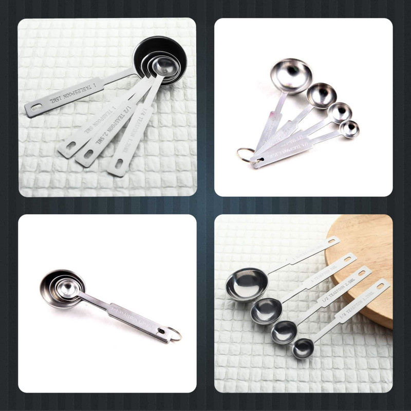 4 Pcs Stainless Steel Espresso Measuring Spoons