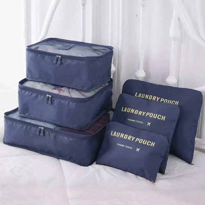 High Quality 6 Pcs Set Oxford Cloth Travel Bag In Bag Luggage Organizer