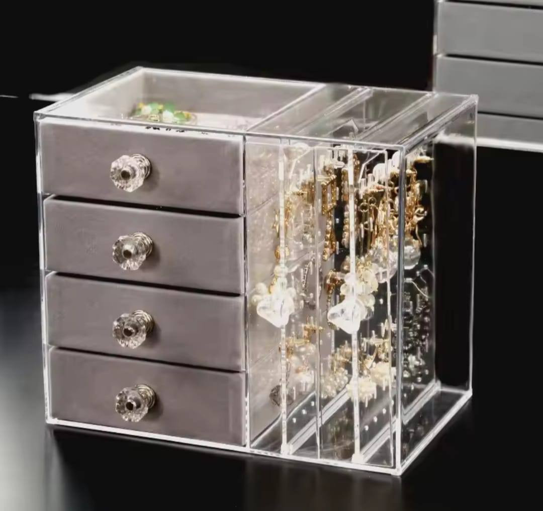 Jewelry Storage Box with Velvet Drawer
