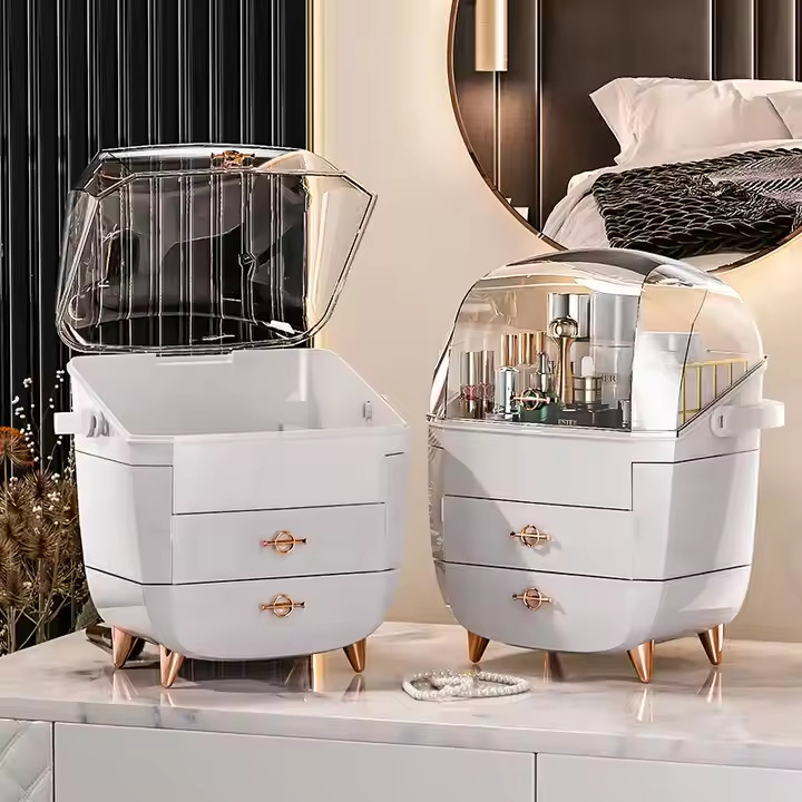 High Luxury Plastic Desktop Rotation Cosmetics Storage Box