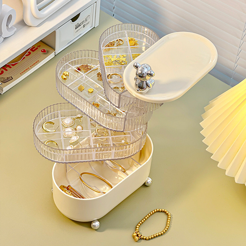 360° Rotating Multi Layer Grid Dressing Table Organizer.