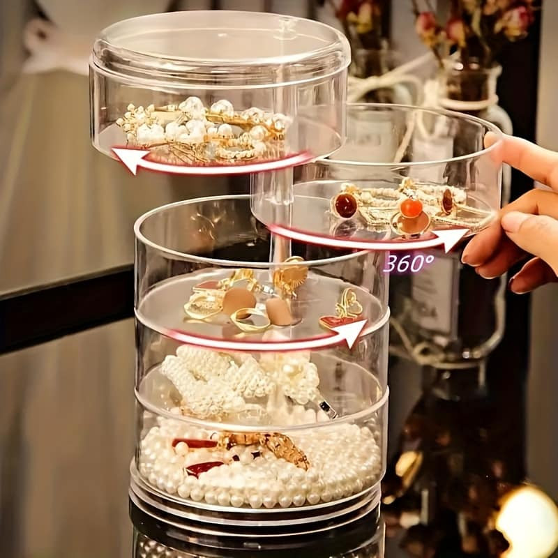5 Layer Rotating Dustproof Jewelry Box